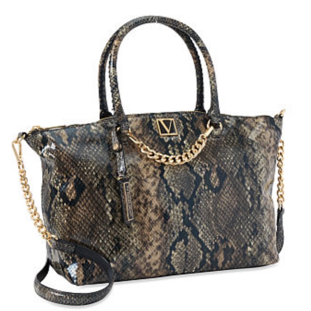 VICTORIAS SECRET | The Victoria Slouchy Satchel in Snakeskin Print